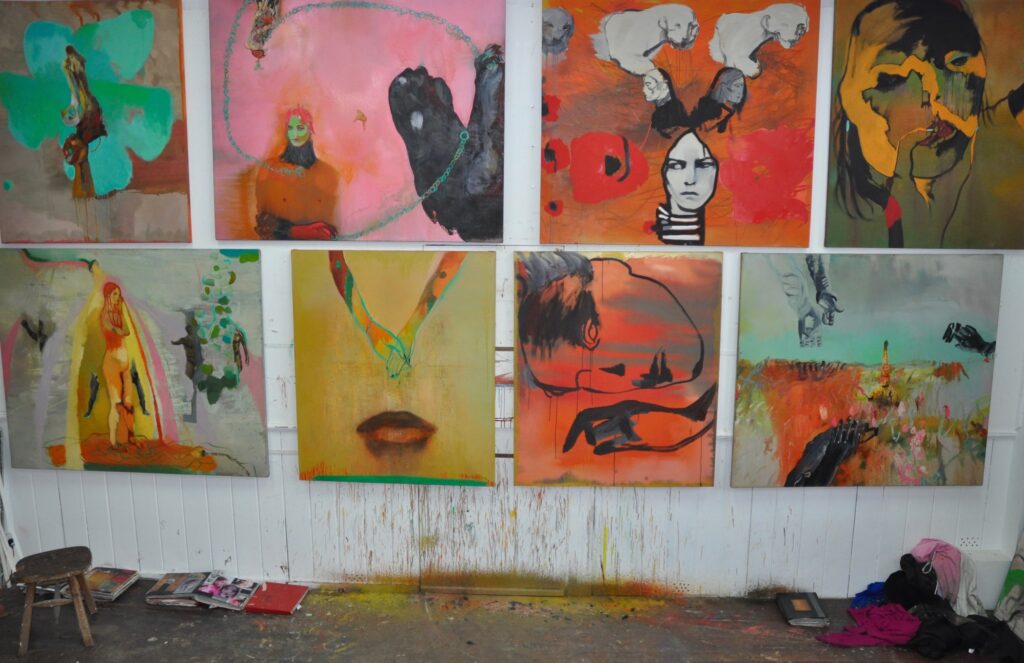 Jesse Leroy Smith. Studio in Progress - Force Majeure paintings