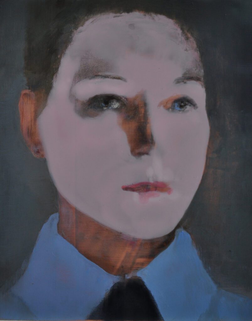 Jesse Leroy Smith - 'The Cop' - oil on copper - 40 x 35 cm - Private Collection
