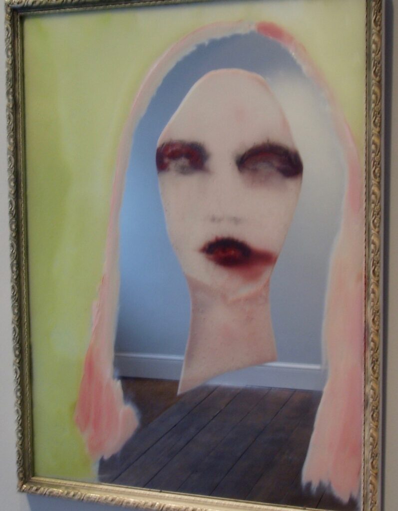 Jesse Leroy Smith - 'Joe' - oil on mirror - 40 cm diameter - Private Collection