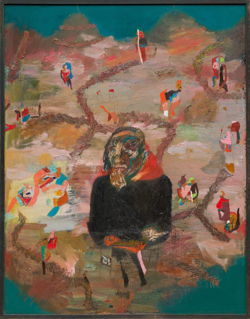 Jesse Leroy Smith - ‘Tricky God’ - Oil on panel - 140 x100 cm. With studio Assistant Caleb Smith