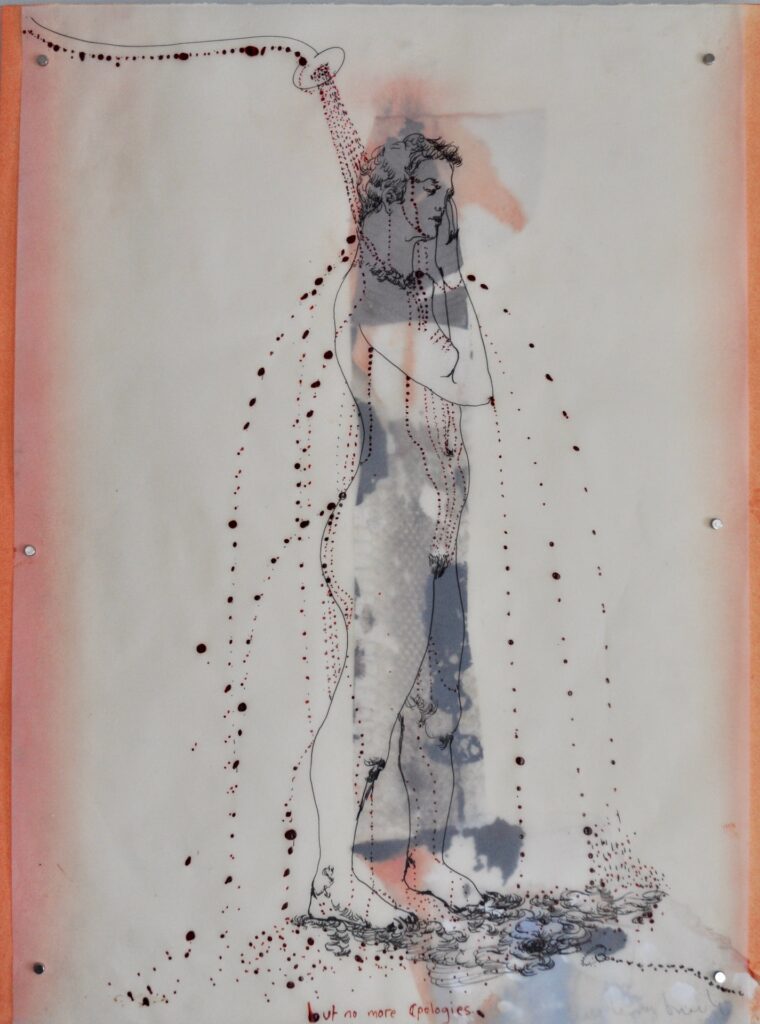 Jesse Leroy Smith - 'Snake skin' - oil and collage with tracing paper