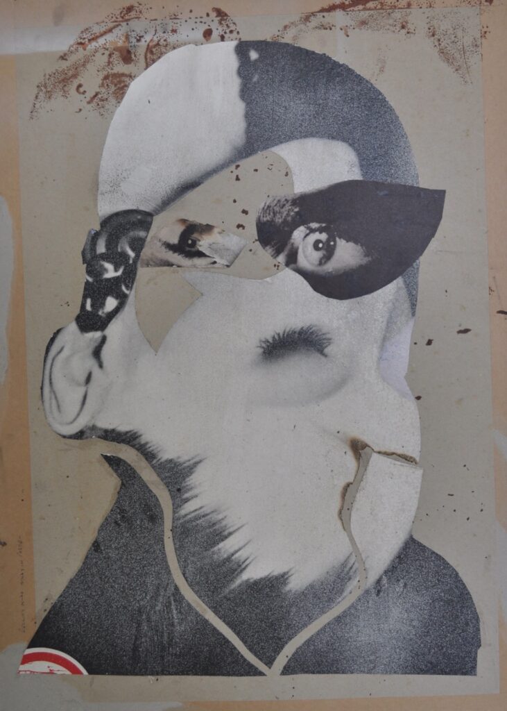 Jesse Leroy Smith - 'Angel eye' - Quartz dust and collage on cardboard