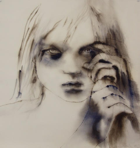 Jesse Leroy Smith - 'Mascara' - watercolour and ink on paper - 90cm x 80cm, Private Collection